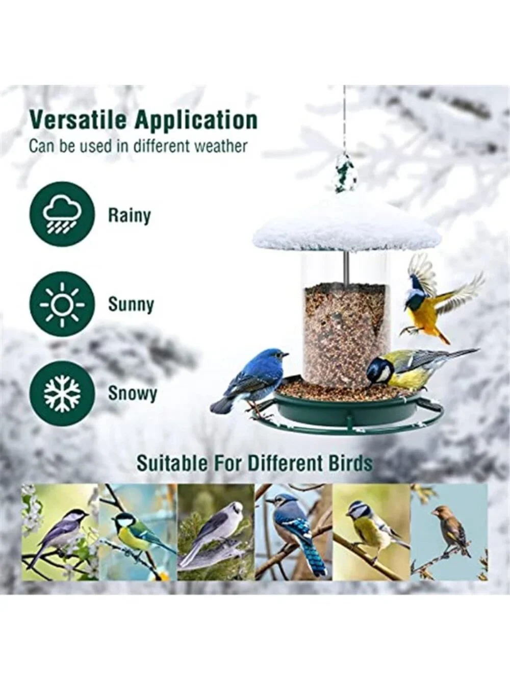 New Pack of 2 Bird Feeder for Outdoor Hanging. Green